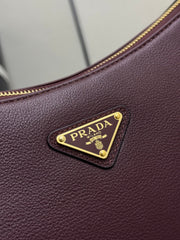 PRADA 25S AIMEE MEDIUM SHOULDER BAG 39 IN BURGUNDY CALFSKIN