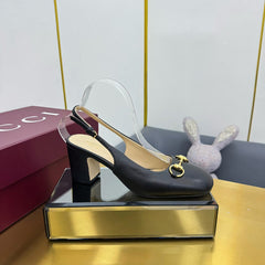 GG HIGH HEELS 65 IN BLACK LAMBSKIN WITH GOLD HARDWARE