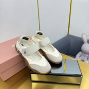 BALLERINAS SHOES IN WHITE TYRE TECHNICAL FABRIC GREY SUEDE