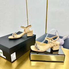 CC HIGH SANDAL 25S IN BEIGE CALFSKIN