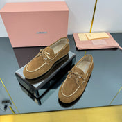BOAT SHOES IN DARK BEIGE SUEDE