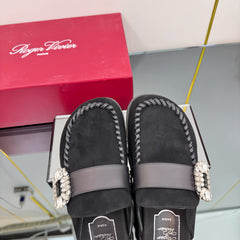 SLIDY VIV' MULES IN BLACK SUEDE