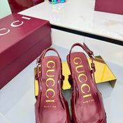 GG HIGH SLINGBACK 25S IN RED SEQUINED MESH FABRIC