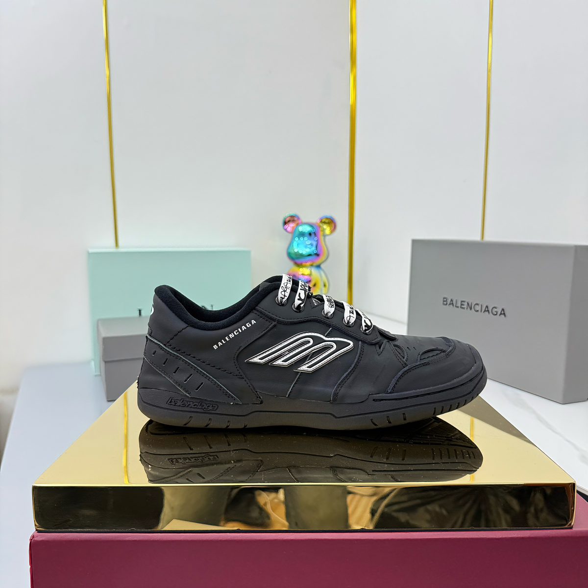 BALENCIAGA 25S SNEAKERS IN BLACK LEATHER