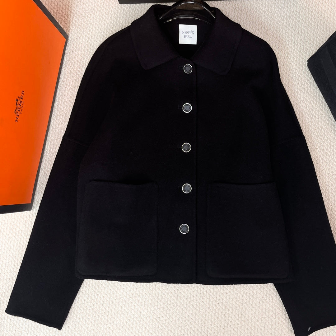 HERMES 25S SHORT CASHMERE COAT 211