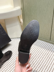 CHANEL 25S KNEE-HIGH BOOTS IN BLACK SUEDE AND CALFSKIN