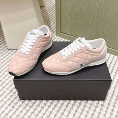 CHANEL 25S SNEAKERS IN LIGHT PINK CALFSKIN AND SUEDE