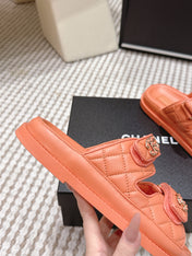 CHANEL 26S SANDALS IN ORANGE CALFSKIN