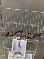 YSL 25S JILL MULES 75MM IN LEOPARD PRINT SMOOTH CALFSKIN