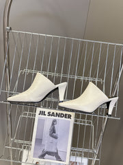 YSL 25S HIGH-HEEL SANDALS 75 MM IN WHITE LAMBSKIN