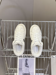 DIOR 25S DIOR STAR SNEAKERS 40 MM IN WHITE LAMBSKIN AND WOOL STYLE 1