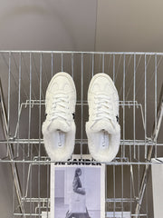 DIOR 25S DIOR STAR SNEAKERS IN WHITE LAMBSKIN AND WOOL