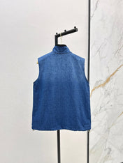 MIUMIU 26S SLEEVELESS DENIM JACKET 958