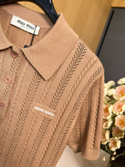 MIUMIU KNITTED POLO SHIRT STYLE 246
