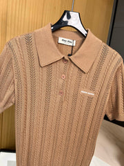 MIUMIU KNITTED POLO SHIRT STYLE 246