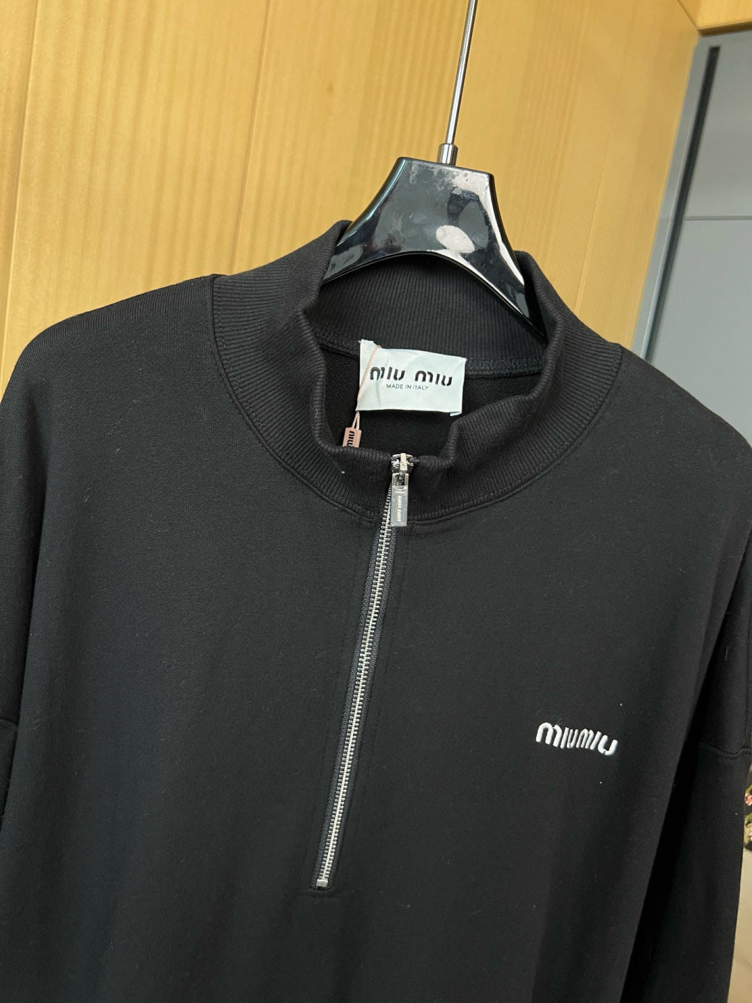 MIUMIU COTTON ZIP-UP SWEATSHIRT STYLE 348