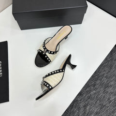 CC HIGH HEEL 25S 50 MM IN WHITE AND LIGHT BEIGE RAFFIA WITH CRYSTALS