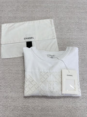 CC 25 Appliqué Short Sleeves T-shirt White Cotton