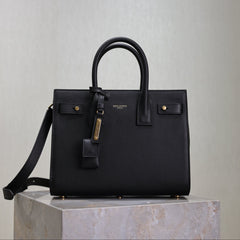YSL 25S SAC DE JOUR MM 26 IN BLACK SUPPLE GRAINED CALFSKIN GOLD HARDWRE