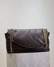 YSL 25S CALYPSO GM 38 IN DARK CHOCOLATE CALFSKIN GOLD HARDWRE