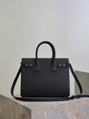 YSL 25S SAC DE JOUR GM 32 IN BLACK GRAINED CALFSKIN SILVER HARDWRE