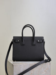 YSL 25S SAC DE JOUR MM 26 IN BLACK GRAINED CALFSKIN SILVER HARDWRE