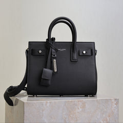 YSL 25S SAC DE JOUR 22 IN BLACK GRAINED CALFSKIN SILVER HARDWRE
