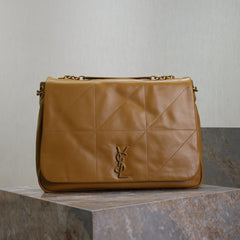 YSL 25S LARGE JAMIE 43 IN DARK GOLDENROD LAMBSKIN GOLD HARDWRE