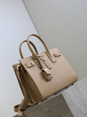 YSL 25S SAC DE JOUR MM 26 IN DARK BEIGE SUPPLE GRAINED CALFSKIN