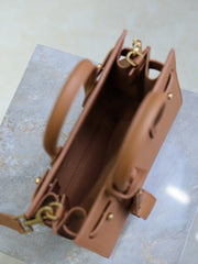 YSL 25S SAC DE JOUR 22 IN CHESTNUT BROWN SUPPLE GRAINED CALFSKIN