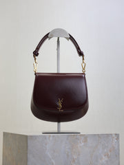 YSL 25S MINI VOLTAIRE 21 IN ROUGE CABERNET CALFSKIN SAINT LAURENT GOLD HARDWRE
