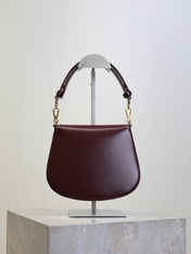 YSL 25S MINI VOLTAIRE 21 IN ROUGE CABERNET CALFSKIN SAINT LAURENT GOLD HARDWARE