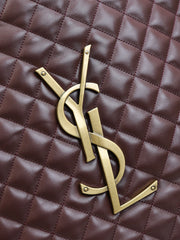 YSL 25S ICARE 27 IN ROUGE CABERNET QUILTED CALFSKIN GOLD HARDWARE