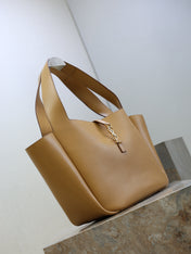 YSL 25S LE 5 À 7 BEA 50 IN DARK CARAMEL CALFSKIN GOLD HARDWRE