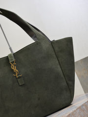 YSL 25S LE 5 À 7 BEA 50 IN DARK OLIVE SUEDE GOLD HARDWRE