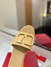 VLTN ESPADRILLE SLIDES 25S IN GOLDEN BEIGE LAMBSKIN STYLE 12