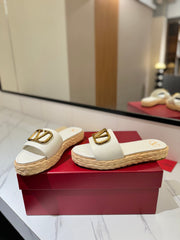 VLTN ESPADRILLE SLIDES 25S IN WHITE LAMBSKIN STYLE 3