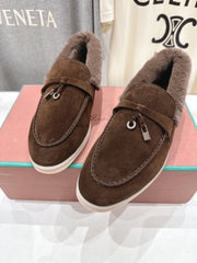 LP 25S SUMMER CHARMS WALK LOAFERS IN DARK BROWN SUEDE AND FLEECE