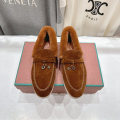 LP 25S SUMMER CHARMS WALK LOAFERS IN BURNT ORANGE SUEDE AND FLEECE