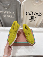 LP 25S SUMMER CHARMS WALK LOAFERS IN OLIVE YELLOW SUEDE AND FLEECE