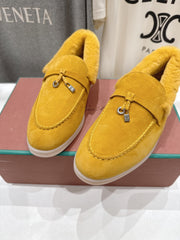 LP 25S SUMMER CHARMS WALK LOAFERS IN YELLOW SUEDE AND FLEECE