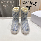 DIOR 25S ANKLE BOOTS IN BLUE FEATHER