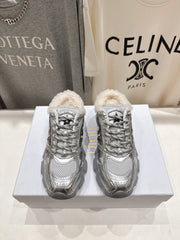 DIOR CHRONO SNEAKER 25S IN SILVER LAMBSKIN AND MESH FABRIC STYLE 10
