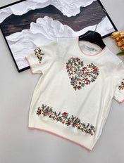 DIOR 26S SHORT-SLEEVE CREW-NECK KNIT T-SHIRT 1124