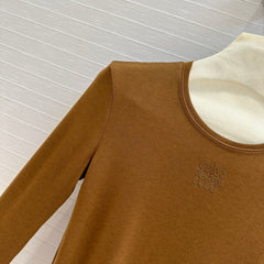 Loewe Long-sleeve T-shirt Olive Brown Lyocell