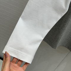 Gucci 25 Printed Long-sleeved T-shirt Gray Cotton
