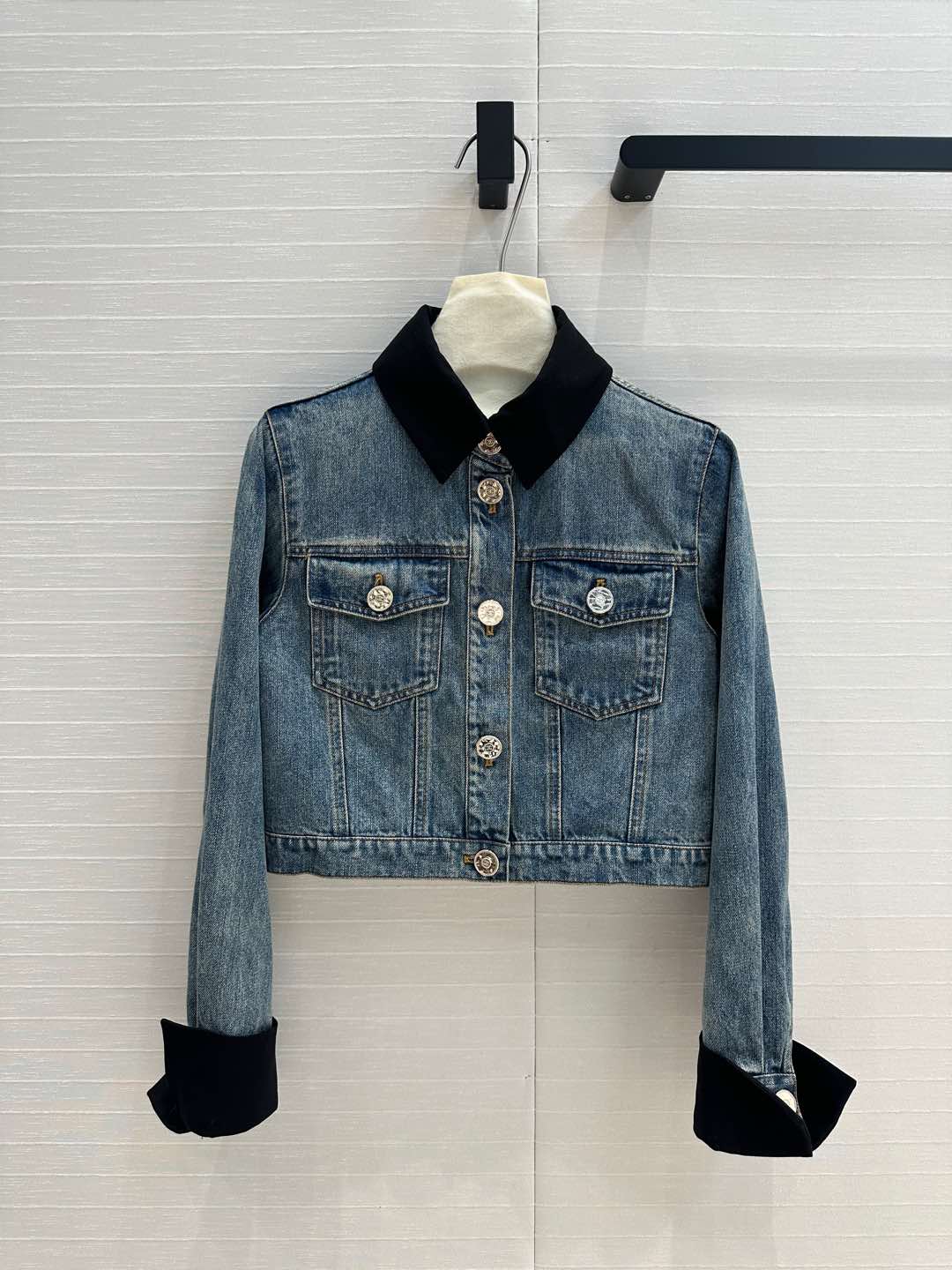 CC 25 Denim Jacket Blue mix Black Cotton