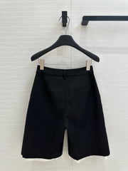 LOEWE MID-LENGTH BLACK WHITE MIX PANTS WITH LOGO