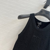 CC 25 Knitted Vest Black Cotton