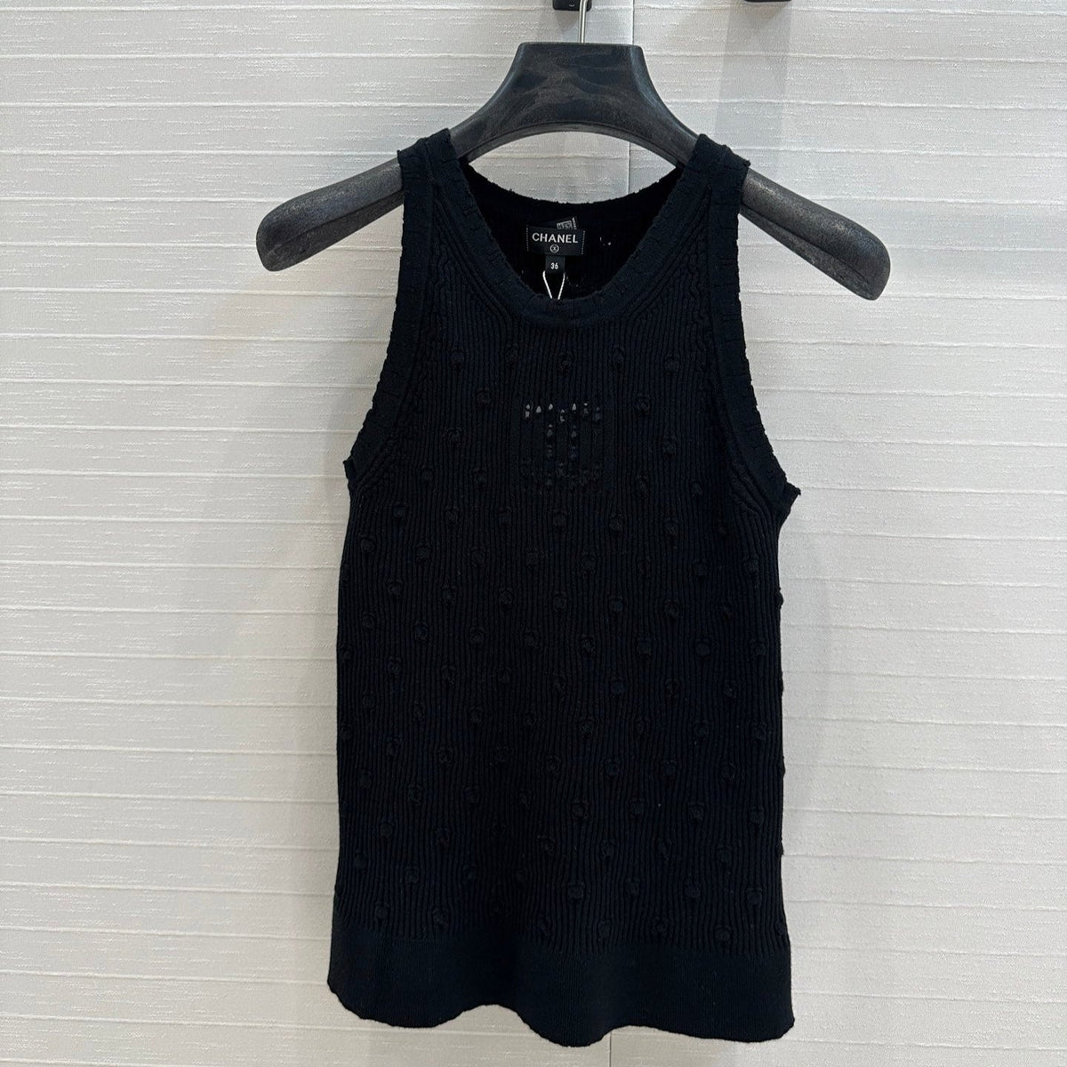CC 25 Knitted Vest Black Cotton
